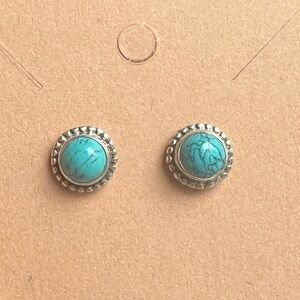 Turquoise and Sterling Silver Stud Earrings